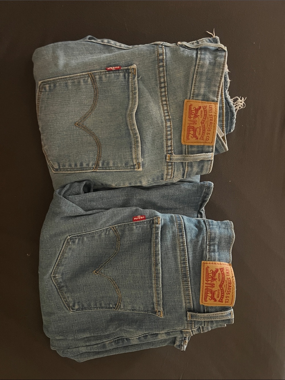 Levi's Womens Blue Straight-Leg/Skinny Jeans Pair